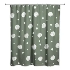 Cute Dots Shower Curtain Sage