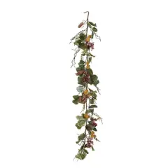 Hello Honey&reg; 5.5ft. Faux Zanzibar Leaf Garland with Pinecones & Berries