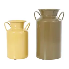 Multicolored Metal Jug Vase with Handles Set