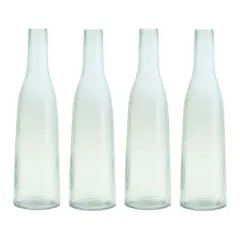 16.75" Green Glass Bottle Vases, 4ct.