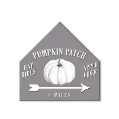 Pumpkin Patch Sign House Shaped Hanging Canvas