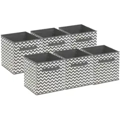 Sorbus 11" Chevron Gray Foldable Storage Cubes, 6ct.