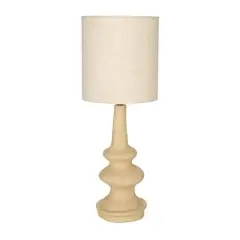 Hello Honey&reg; 28" Natural Handmade Paper Mache Table Lamp with Cotton Shade