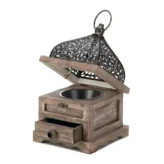 8'' Flip-Top Wooden Lantern