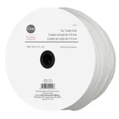 Dritz&reg; Home White 5/32" Polyester Cable Cord, 144yd.