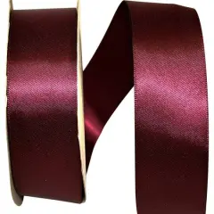 JAM Paper 1.5"x 50yd. Double Face Satin Ribbon Burgundy
