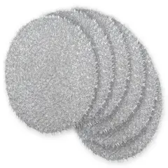 DII&reg; Silver Round Polypropylene Woven Tinsel Placemat (Set of 6)
