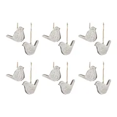 Carved Bird Ornament Set