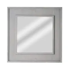 American Art Decor Sea Spray Grey Wash Framed Mirror - 24"x 24"