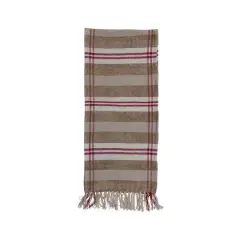 Hello Honey&reg; 6ft. Red, Tan & Cream Plaid Recycled Chenille & Cotton Table Runner
