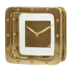 6" Gold Aluminum Geometric Floating Clock