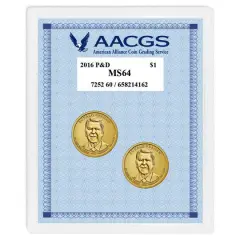 2016 Graded MS64 Philadelphia and Denver Mint Reagan Presidential Dollars
