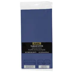 JAM Paper 108" Rectangular Plastic Table Cover Navy Blue