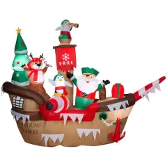 10ft. Airblown&reg; Inflatable Giant Christmas Pirate Ship