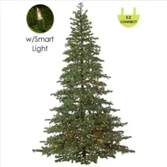7.5ft. Pre-Lit Full Layered Pine Artificial Christmas Tree, Multicolor LED Lights