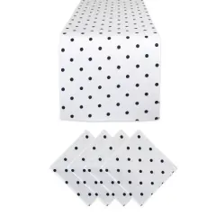 DII&reg; Polka Dot Table Runner & Napkins Set Navy