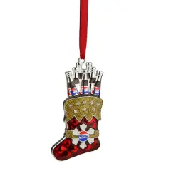 3.5" Red & Silver Plated Pepsi Stocking Christmas Ornament