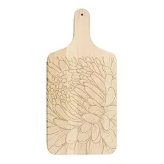 8" x 17" Floral Etching Maple Paddle Cutting Board