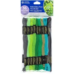 Coats & Clark 6-Strand Embroidery Floss Value Pack, Garden Greens