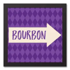 Bourbon Arrow Pattern Black Floating Framed Canvas