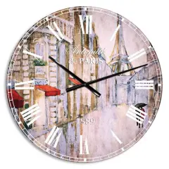Designart 'Love In Paris Iii French Country Wall Clock