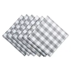 DII&reg; Checkers Dinner Napkins, 6ct. Gray/White