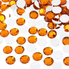 John Bead Acrylic Round Flat Back Rhinestones, 10mm Orange