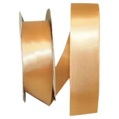 JAM Paper 1.5" x 50yd. Single Face Satin Ribbon Old Gold
