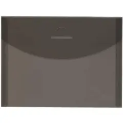 JAM Paper 5.5" x 7.375" Smoke Gray Plastic Tuck Flap Closure Envelopes, 12ct.