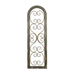 Brown Rustic Ornamental Metal Wall Decor, 48" x 15"