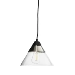 Hello Honey&reg; Robert Stevenson Lighting Theo 10" Matte Black & Brushed Metal Ceiling Light Black/Nickel