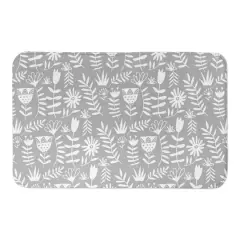 Mod Gray Florals 34" x 21" Bath Mat