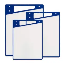 JoyJolt&reg; Cutting Board Set White and Blue