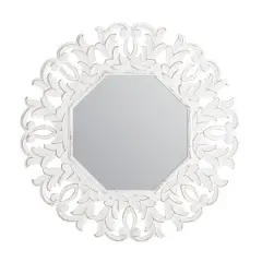 Habitat Tull 30" White Carved Octagonal Wall Mirror
