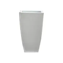 13" White Tapered Square Metal Planter