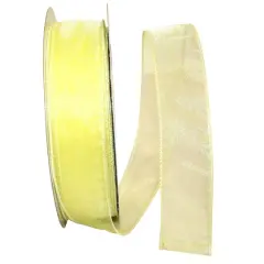 JAM Paper 1.5" x 50yd. Sheer Wired Ribbon Maize