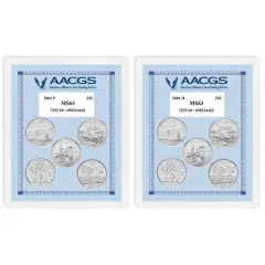 2001P & 2001D Statehood Quarters Graded MS63 Brilliant Uncirculated 