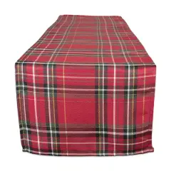 DII&reg; 108" Metallic Holiday Plaid Table Runner