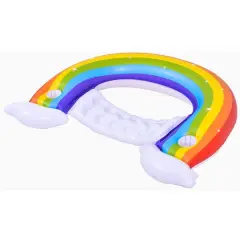 Pool Central&reg; 4.75ft. Inflatable Rainbow Swimming Pool Lounge Chair