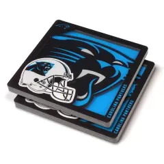 NFL 3D Logo Series Coaster Set Carolina Panthers