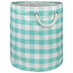 DII&reg; Medium Round Checkers Paper Bin Aqua
