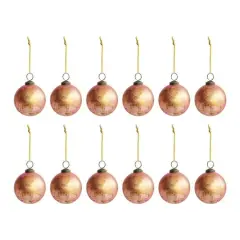 Hello Honey&reg; 12 Pack 3" Distressed Pink Glass Ball Ornaments