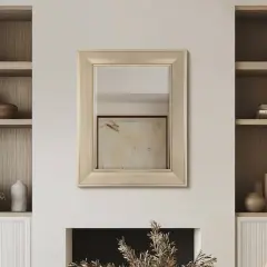 Head West 31" Brushed Nickel Pave Textured Framed Wall Vanity Mirror