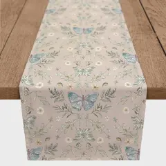 72" Butterfly Pattern Cotton Twill Runner Blush