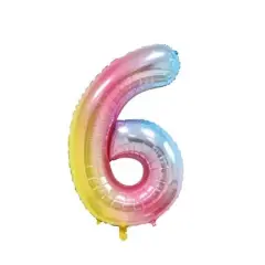 Wizardi 32" Rainbow Gradient Number Foil Balloon 6