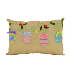 18'' x 10'' Decorated Eggs Easter Pillow