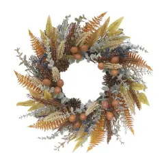 22" Brown & Blue Mixed Eucalyptus & Pinecone Wreath by Ashland&reg;