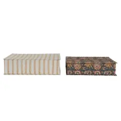 Hello Honey&reg; Fabric Covered Storage Boxes with Designs, 2ct.