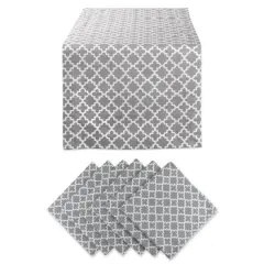 DII&reg; Lattice Table Runner & Napkins Set Gray