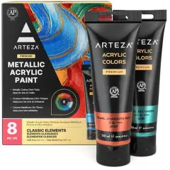 Arteza&reg; Classic Elements Metallic Acrylic Paint Set